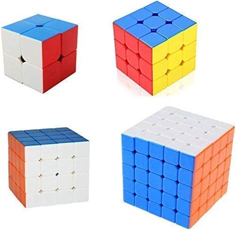 FunBlast 4 in 1 Cube Sticker Less Magic High-Speed Cube Puzzle Toys for ...