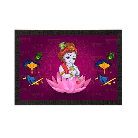 Lord Krishna Satin Matt Texture UV Art Painting - eCraftIndia Online