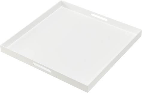 Buy MUKEEN White Extra Large Acrylic Serving Tray with Handles Oversize ...
