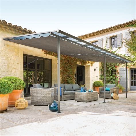 Bioklimatologische aangebouwde aluminium pergola Bélize ( 3,5 x 6 m ...