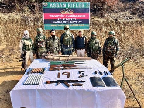People from 7 Manipur districts surrender 87 types of weapons Governor ...