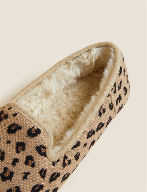 Buy Leopard Print Faux Fur Lined Slippers at Marks & Spencer