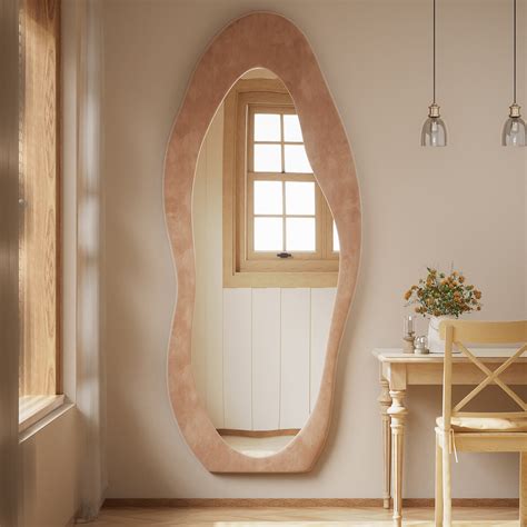 Anyrose 71"x30" Full Length Mirror Irregular Cloud Floor Mirror With ...