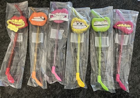 New! 7 Eleven 7-11 Set of 6 Slurpee Straw Spoon Mouth Pop Grills ...