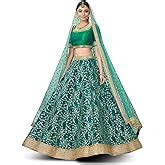 Zeel Clothing Women's Art Silk Semi Stitched Lehenga Choli with Dupatta ...