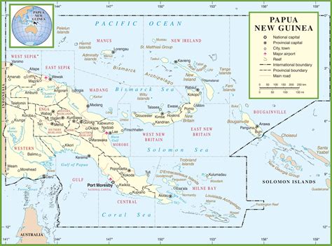 Large detailed administrative divisions map of Papua New Guinea - Ontheworldmap.com