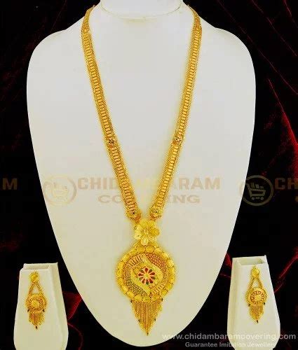 Buy Wedding Haram Collections Real Gold Pattern Enamel Work High ...