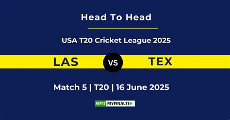 LAS vs TEX Player Battle & Head to Head Team Stats - USA T20 Cricket ...