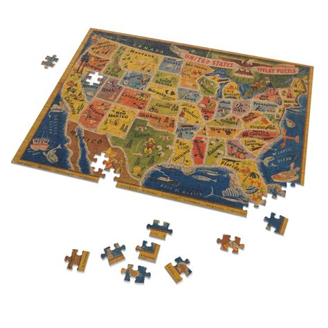 Puzzle Map of the United States, Jigsaw Puzzle 252-piece, for ...