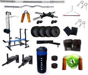 SPANCO 8 kg Home Gym with 20 in 1 Excercise Bench, Weight Plate ...