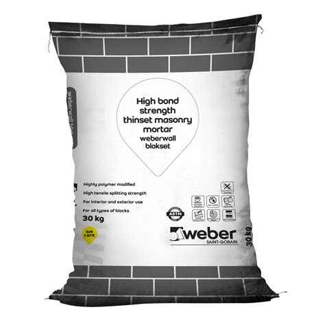 Non Refractory Mortar| Weber Blokset| Saint-Gobain Weber India