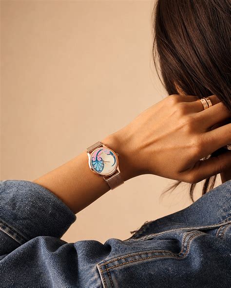 Teal By Chumbak | Urban feathers Watch - Metal Mesh Strap