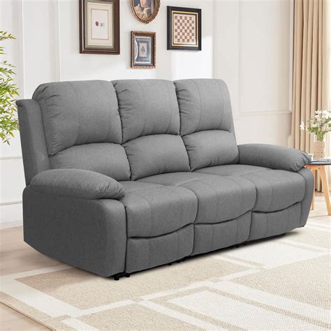 Venice light grey fabric recliner sofa - Furnishings Direct