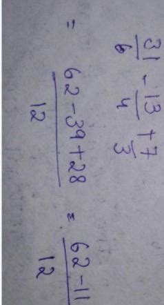 Simplify: 5(1/6) - 3(1/4) + 3(1/3) + 4. - Brainly.in