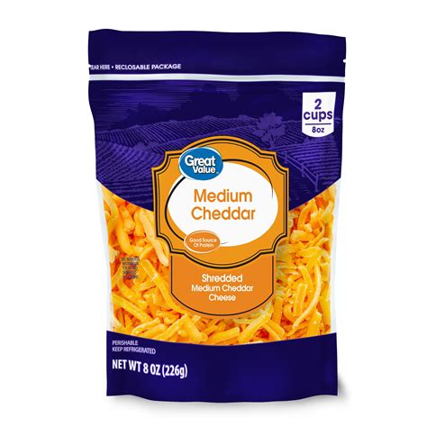 Great Value Shredded Medium Cheddar Cheese, 8 oz India | Ubuy