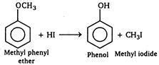 Methyl phenyl ether on heating with HI produce: