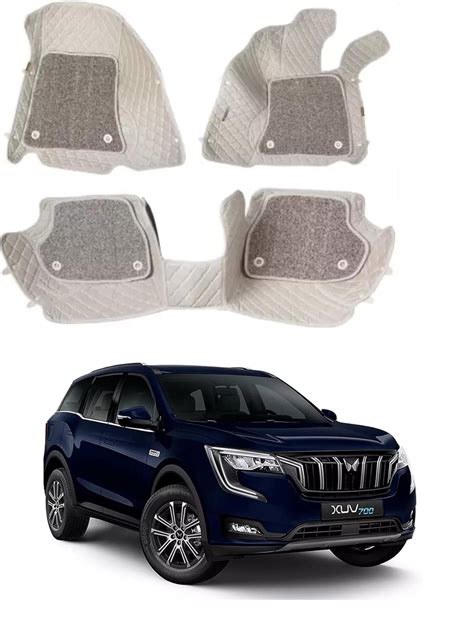 Arneja 7D Beige Mat for Mahindra XUV700(7 Seater) Car (Leatherite ...