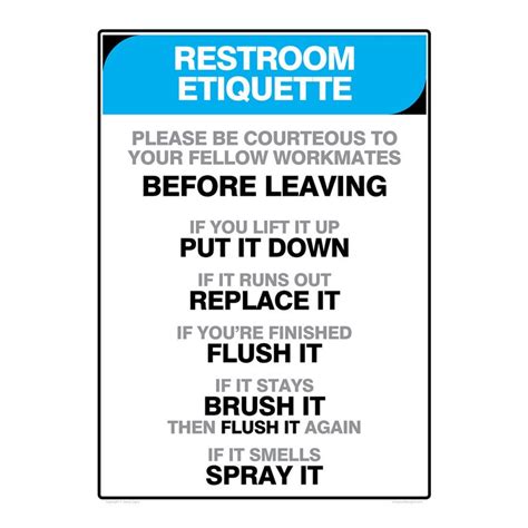 Buy Bathroom Etiquette Poster for Your Workplace (digital Product ...