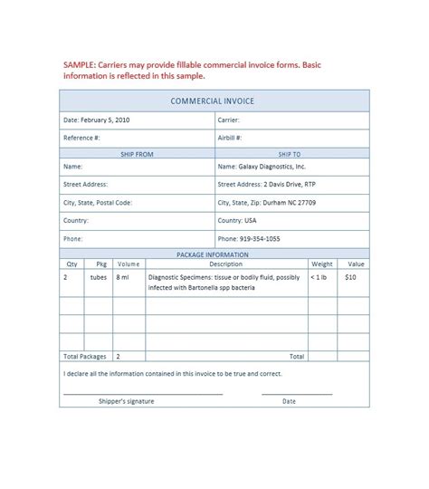 Commercial Invoice 的图像结果