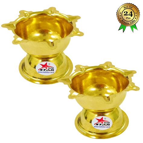 Brass Diya, Deepam Oil Lamp, Gift Item (Set of 24) – Nutristar