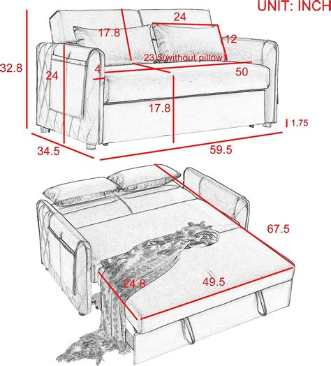 4 Seater Sofa Set: 78'' Square Arm Sofa Bed – Studio GKW