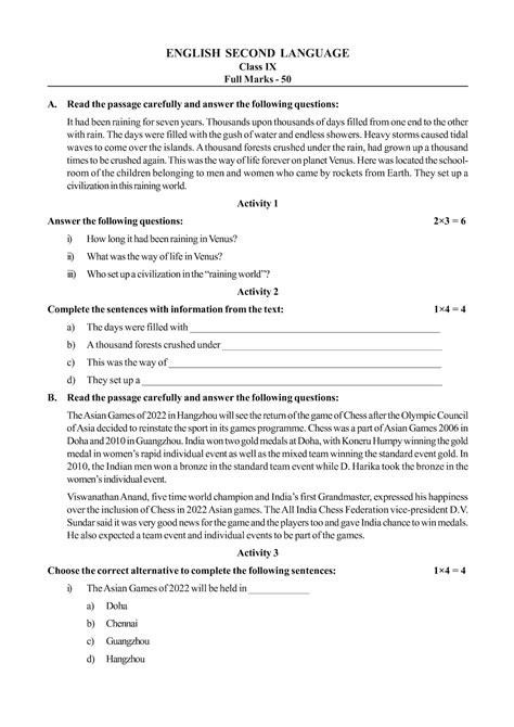 Model Activity Task Class 9 September English 的图像结果