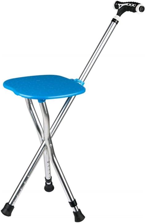 Buy Cane with Seat Walking Stick Foldable Canes LED Light Flat Folding ...