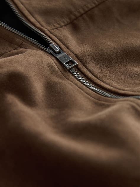 Buy Tan Brown Faux Suede Harrington Jacket from Next India