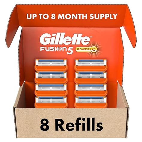 Buy Gillette Fusion Power Razor Blade Refills for Men (8 Count), Mens ...