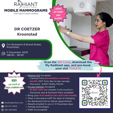 🎀 Mobile Mammogram Screenings – KROONSTAD, Kroonstad Free State ...