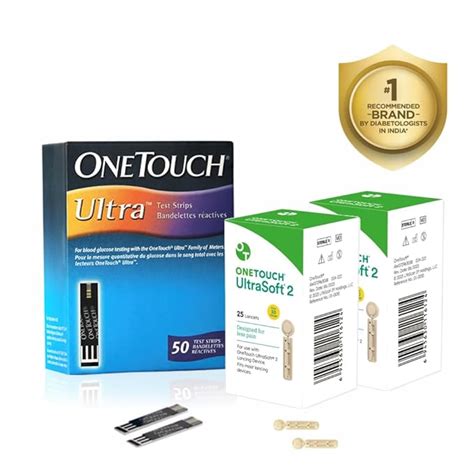 Onetouch Ultra Test Strips | Pack Of 50 Test Strips With 50 Ultrasoft 2 ...