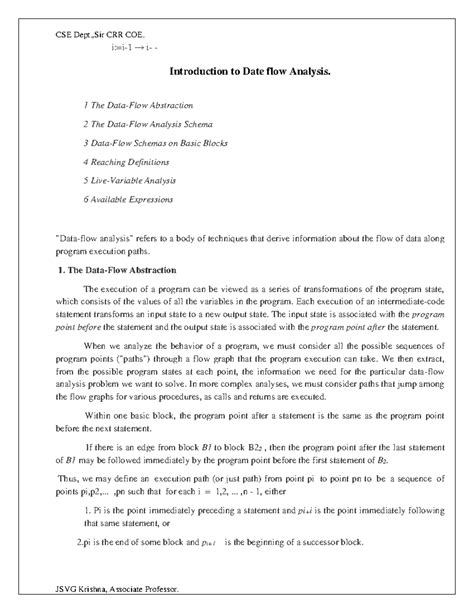 3 1 Compiler Design - cd notes - i:=i-1 → i- Introduction to Date flow ...