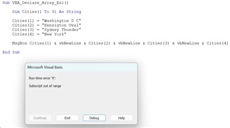 Image result for Expected Array VBA