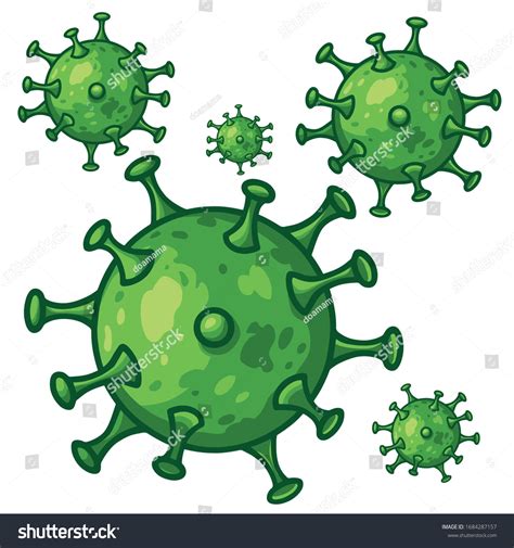 Coronavirus Covid19 Virus Vector Drawing Illustration: stockvector (rechtenvrij) 1684287157 ...