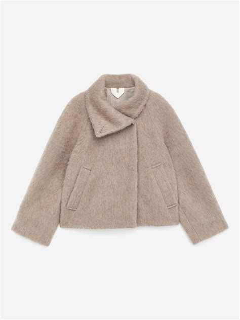 Funnel-Neck Wool-Alpaca Blend Jacket – Mole – ARKET GB