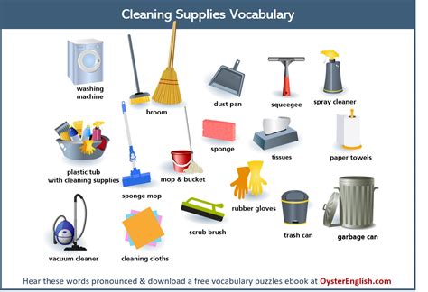 Cleaning Supplies Vocabulary