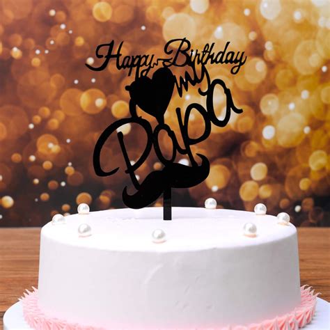 MNPARTY Happy Birthday My Papa Cake Topper, Dad Birthday Gift, Colorful ...