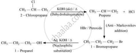 Conversion of 2-Chloropropane to 1-propanol - Chemistry | Shaalaa.com