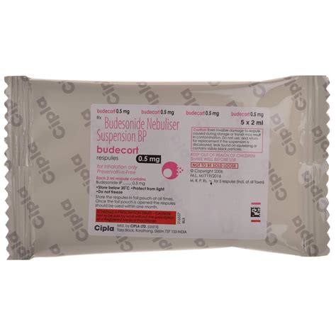 Budecort 0.5 mg - Pack of 5x2 ml Respules : Amazon.in: Health ...