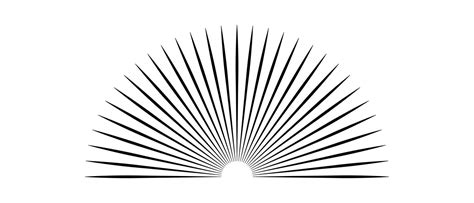 Sunburst icon. Half circle of sunburst. Half curved sunburst frame ...
