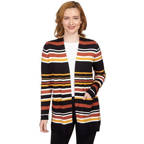 Petite Women's Essential Stripe Open Cardigan With Pockets | Ruby Rd.