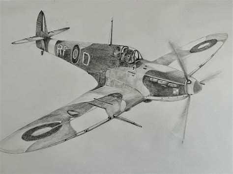 Image result for Spitfire Plane Drawing