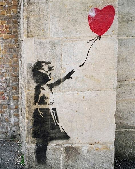 Banksy Girl With Balloon Photograph, London Graffiti Art, Banksy Art ...