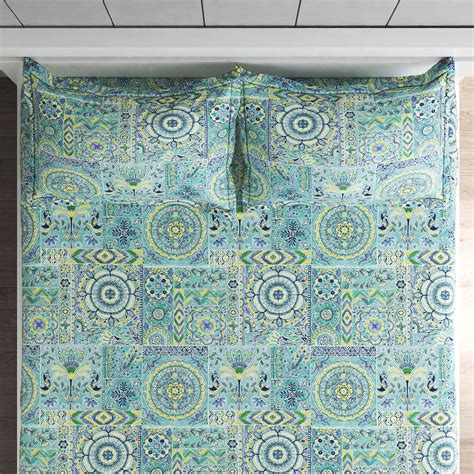 Buy Rhapsody Cotton 144TC Printed 3Pcs Super King Bedsheet Set from ...