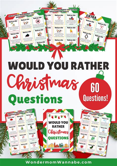 60 Best Christmas Would You Rather Questions