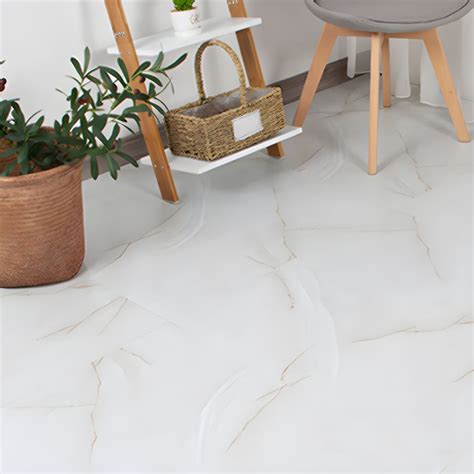 Peel & Stick Vinyl Flooring Light Vinyl Flooring with Marble Look - 3 ...