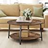 Buy Snughome 35.4’’ Round Coffee Table, 2-Tier Industrial Design ...