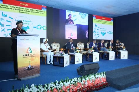 MD, ECHS addressing the Aero India Seminar held on 13th Feb,2023 ...