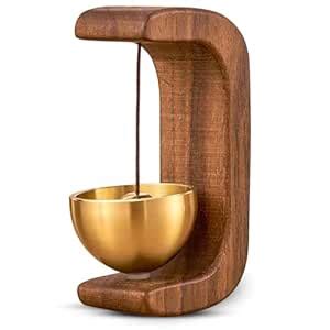 Buy Master Flame Solid Wood Meditation Bell with Brass Bowl ...
