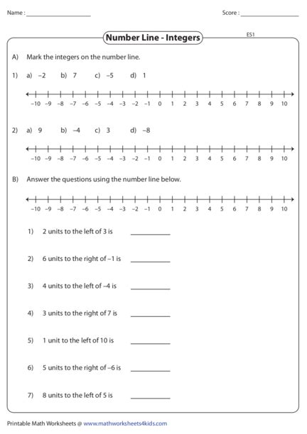 Image result for Moving On a Number Line Worksheet